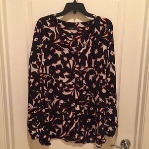 Apt 9 Sheer Top Black/Pink/White Size 3X